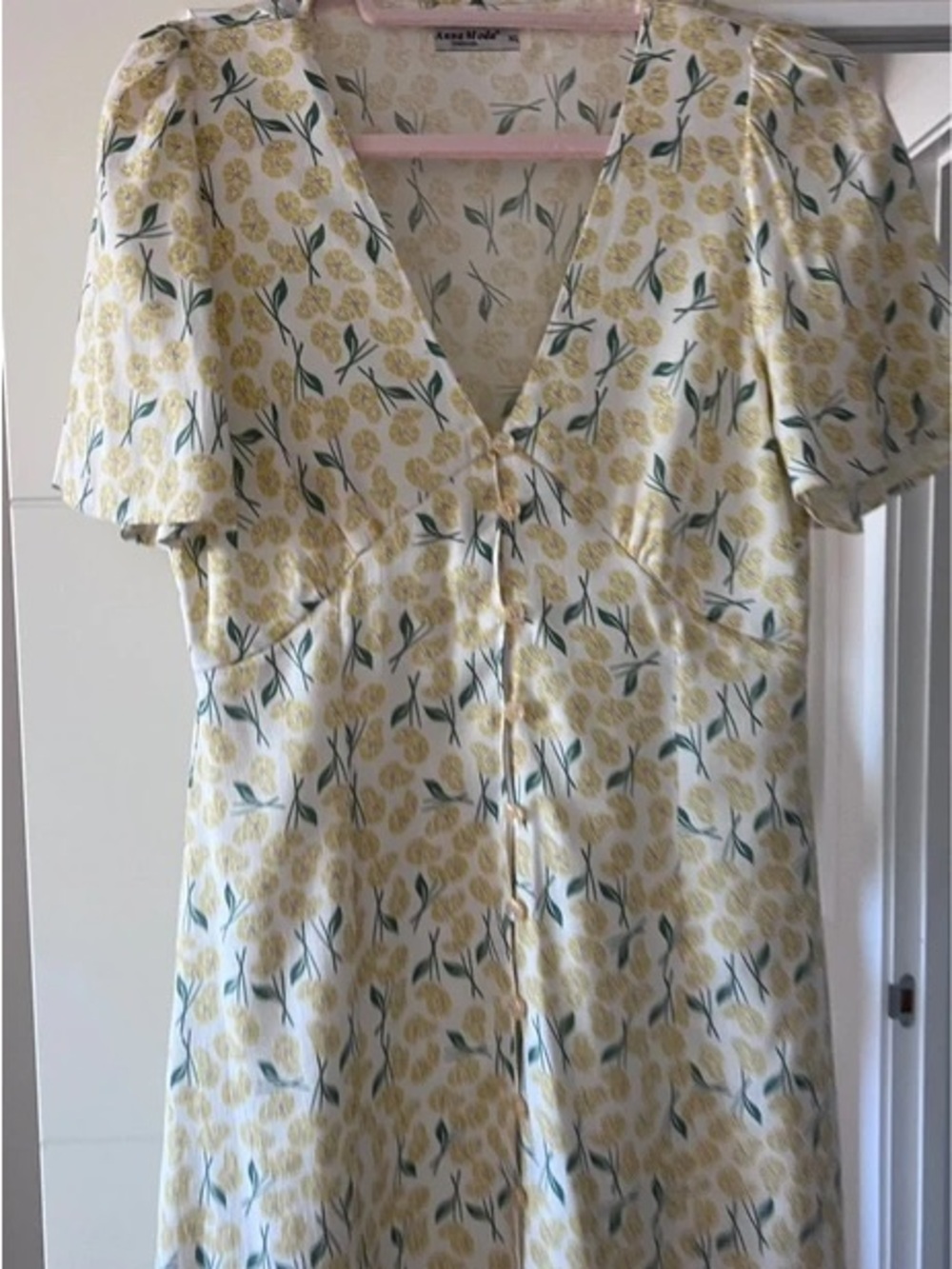 New Look Cream Midi Dress with Yellow Floral Print - Picture 6 of 6